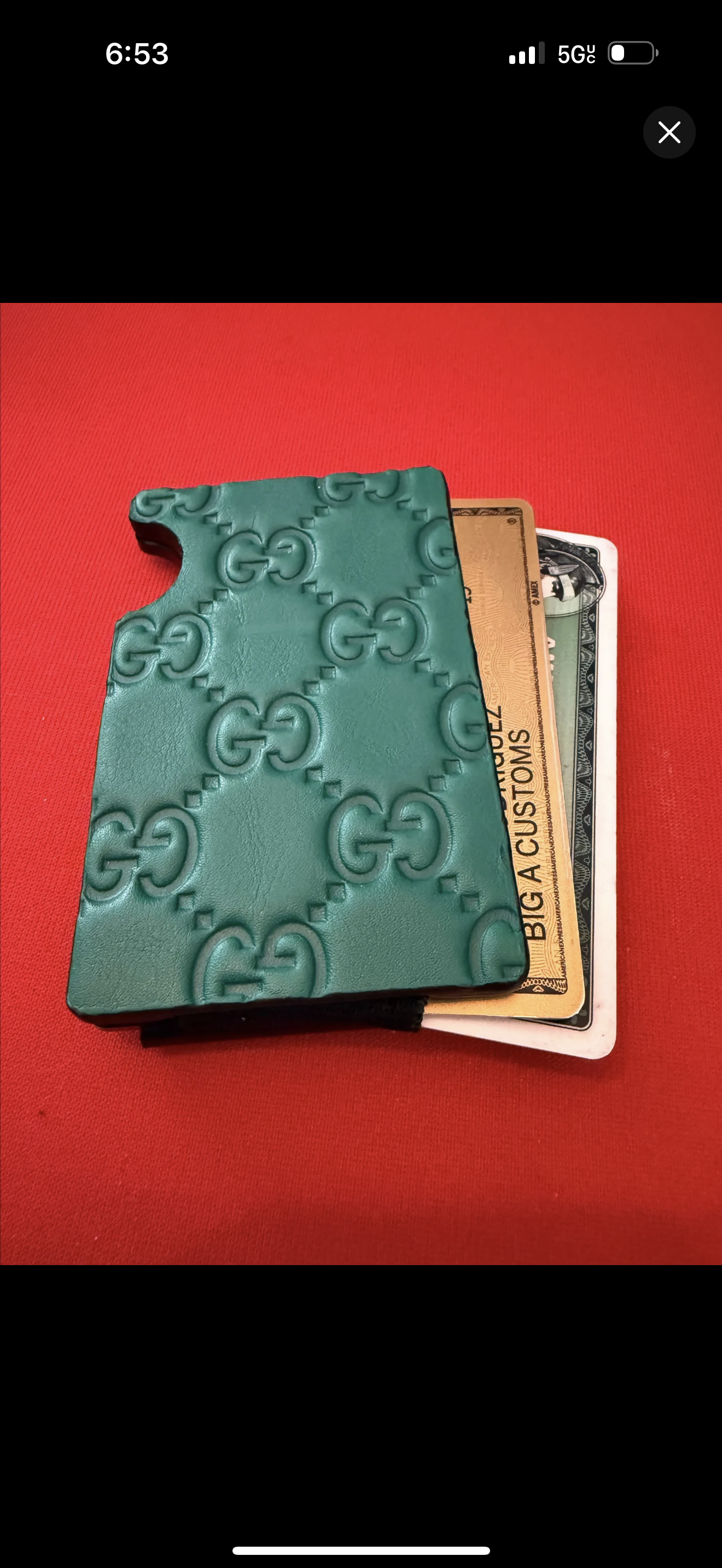 Custom card holder with Green Designer