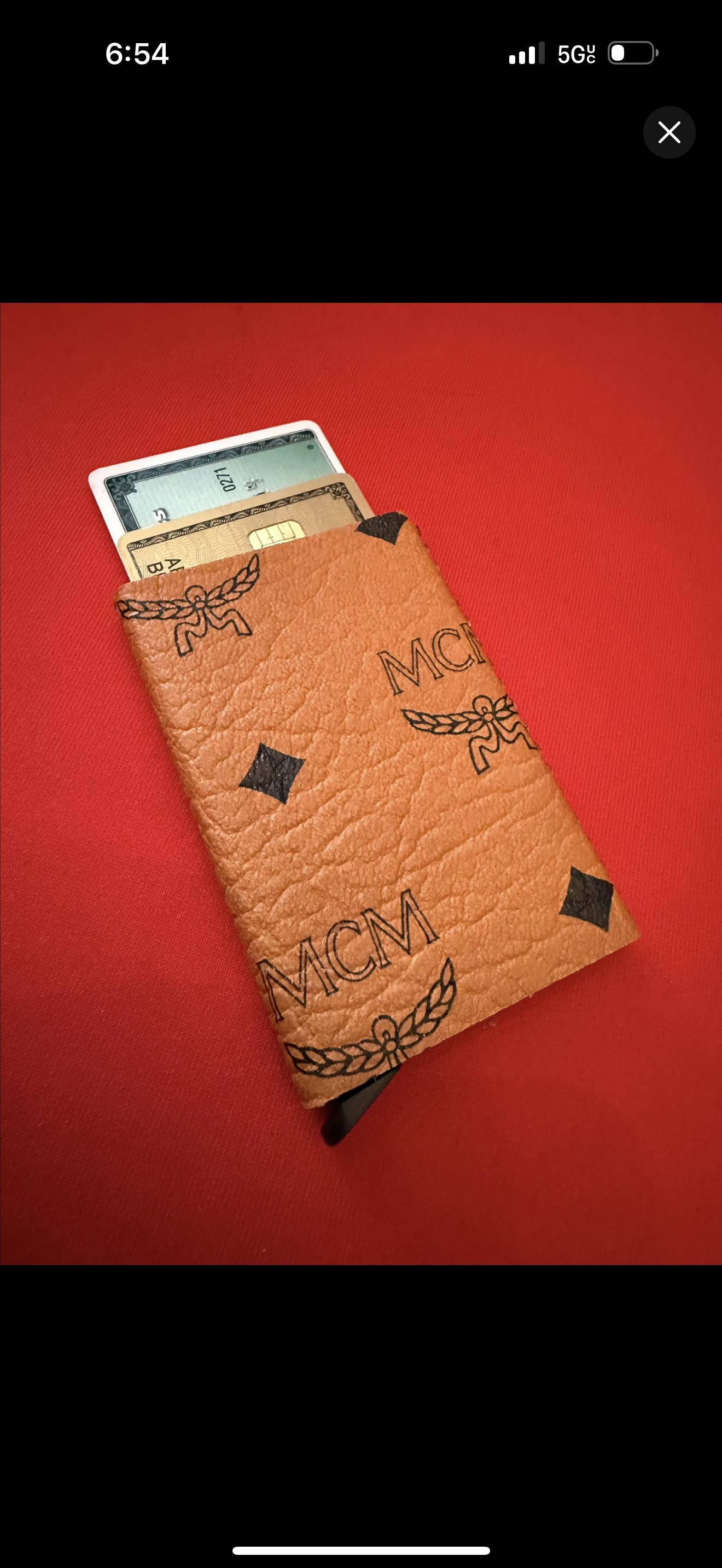 Custom made eject wallet cognac color way