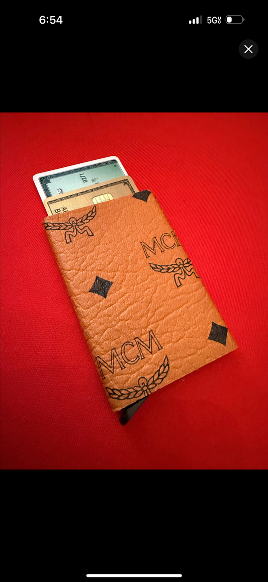 Custom made eject wallet cognac color way