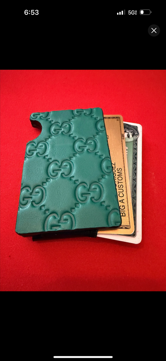 Custom card holder with Green Designer